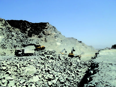 Rock cutting for embankment preparation at Sta. 53+150 to 53